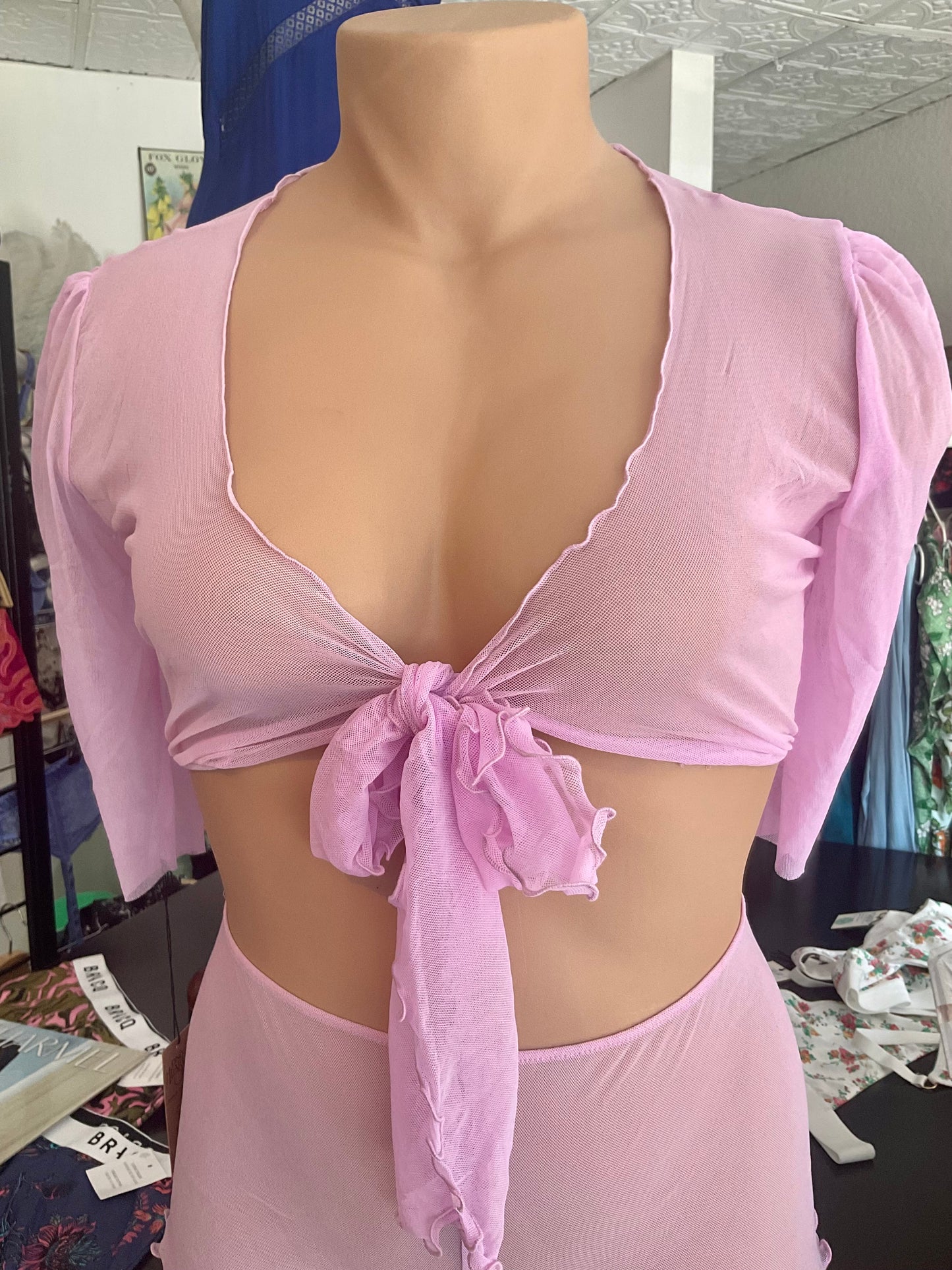 Jillian Wrap Top in Pink Moon Tulle By Only Hearts - XS-XL