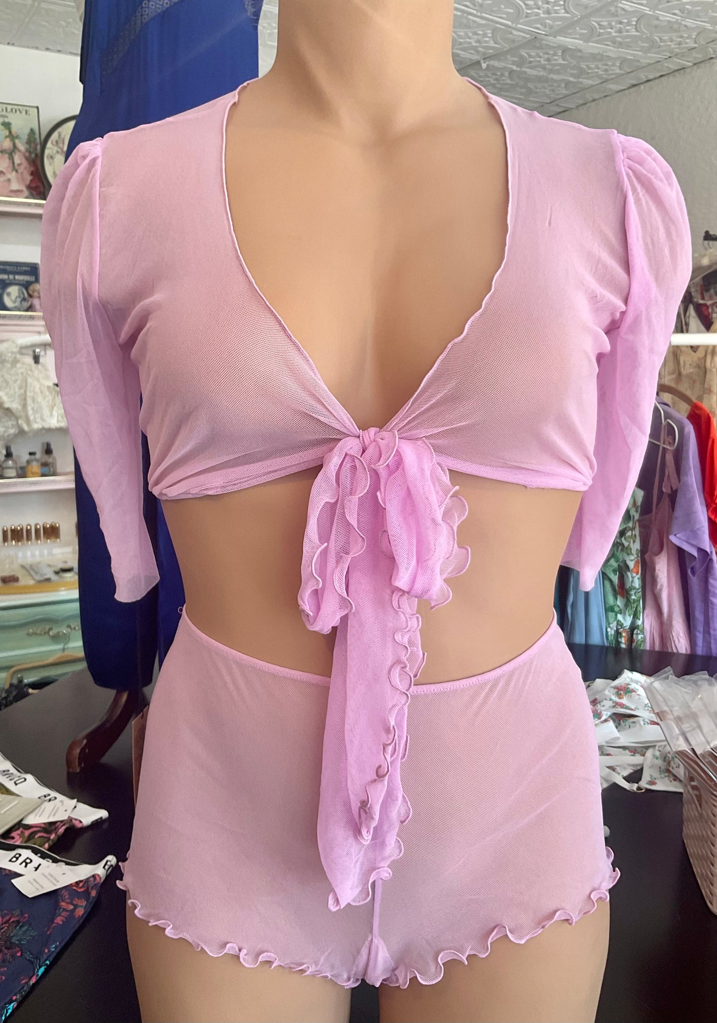 Jillian Wrap Top in Pink Moon Tulle By Only Hearts - XS-XL