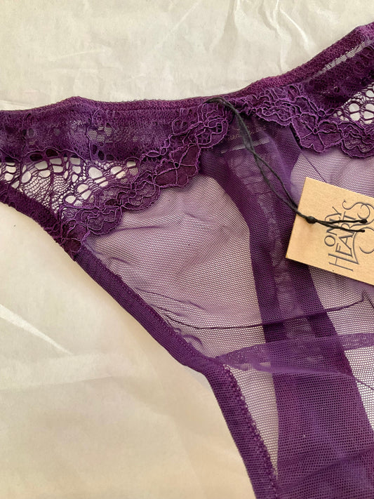 Whisper Sweet Nothings Darby Thong in Purple Heart by Only Hearts - S-L