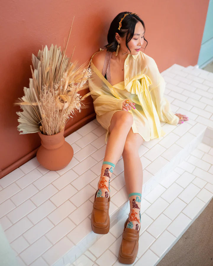 Terracotta Ladies Sheer Sock By Sock Candy