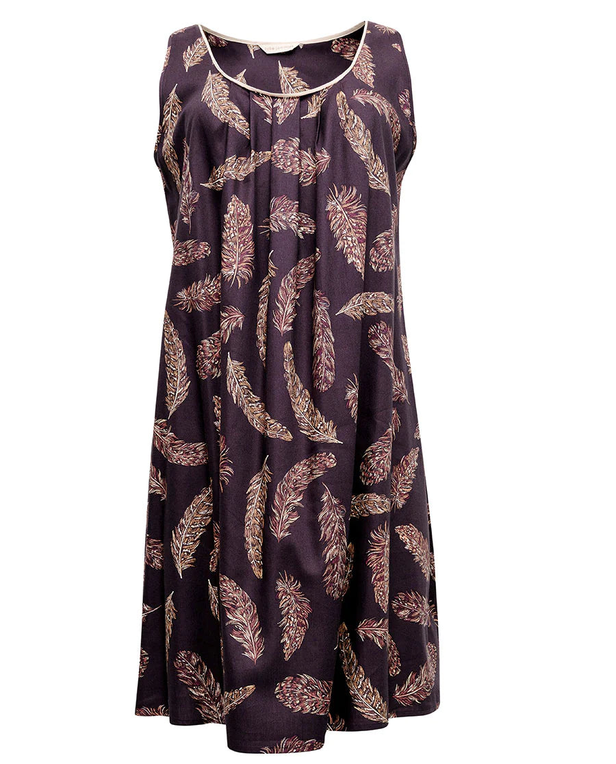 Lana Feather Print Chemise By Cyberjammies - L-XXXL