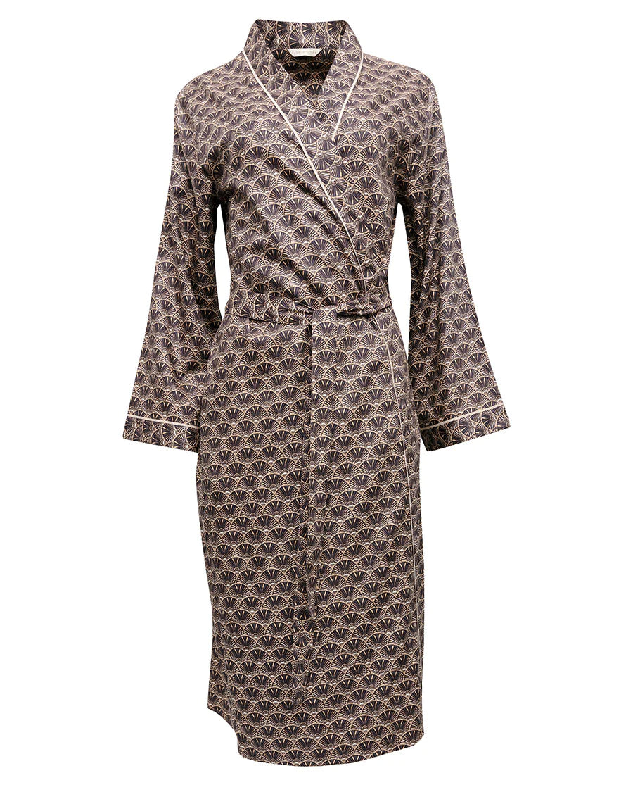 Lana Deco Print Long Dressing Gown By Cyberjammies - M-XXXL