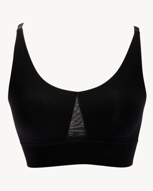 Leslie Leisure Bra in Black (pocketed) By AnaOno - L