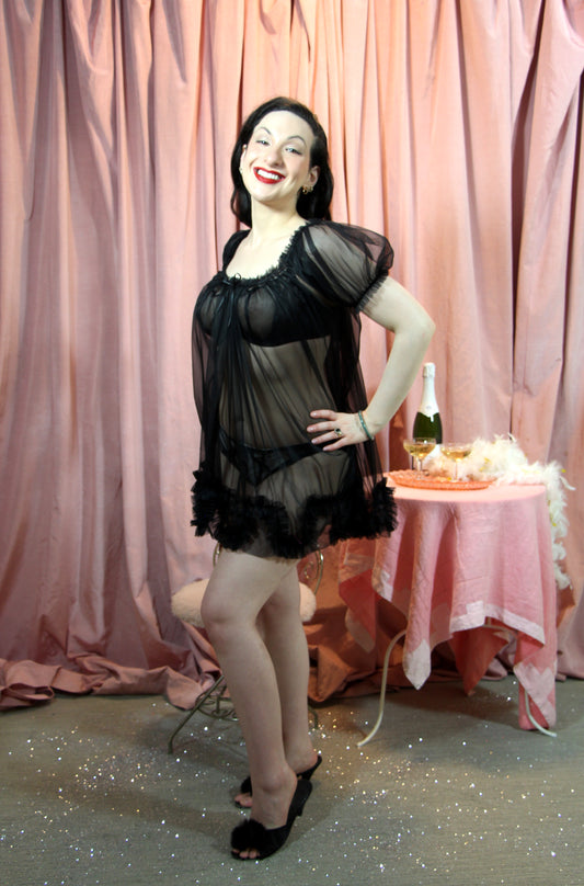 Sugar Candy Babydoll in Ballet Pink, Black, Mint & Burgandy By Dottie's Delights - XS-5X