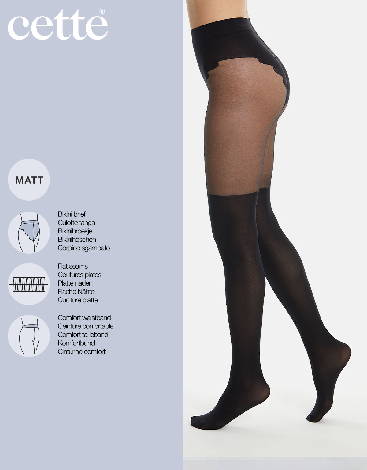 Mock Thigh High Suspender Tights in Black 20-60 DEN - S-4X