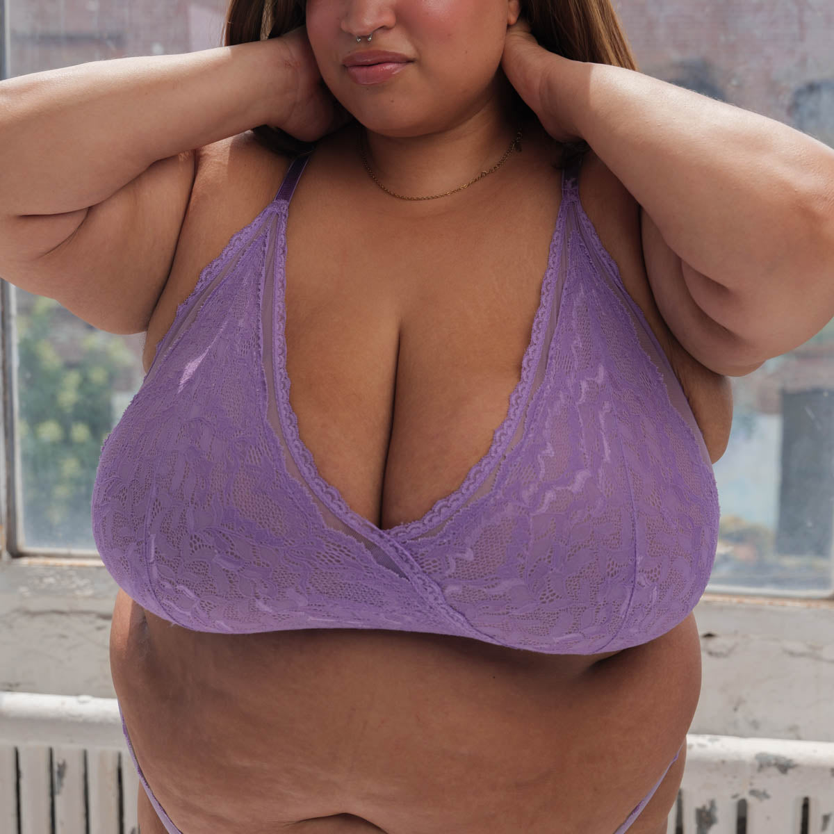 Lacey Racerback Bralette in Lilac By Uye Surana - Easy fit sizes XS-3X