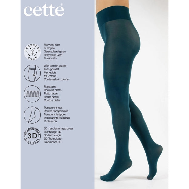 Dublin Eco Comfy Opaque Tights 70 DEN in Petrol  - S-4X