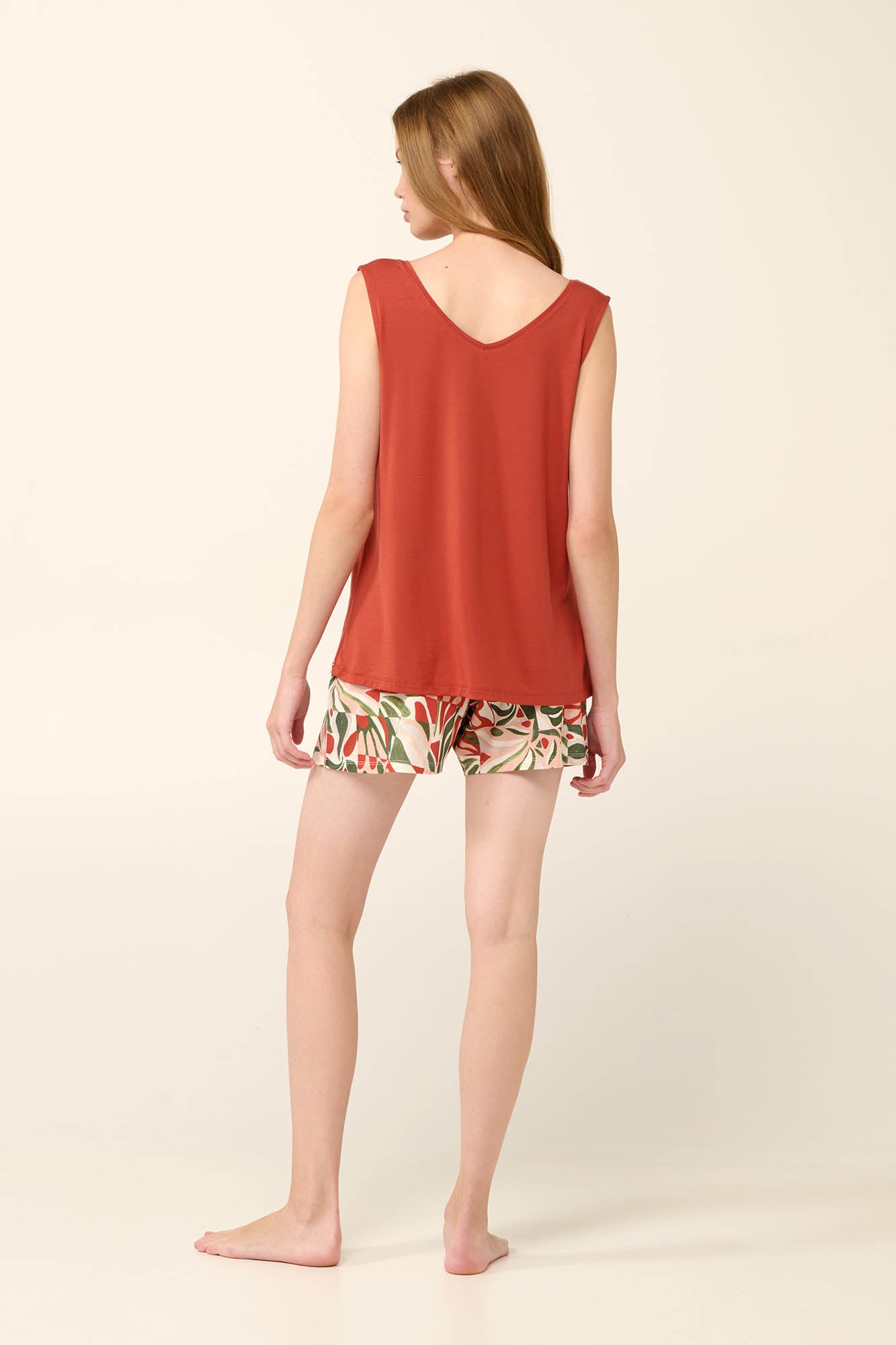 Scicilian Tile Print Jersey Shorts PJ Set By Vamp - S-2XL