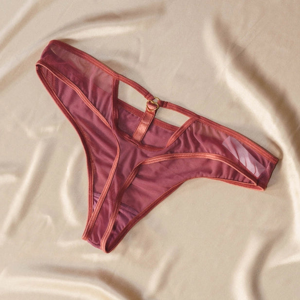 Hearts Of Venus Copper Rose Keyhole Thong By Uye Surana - XS-3X