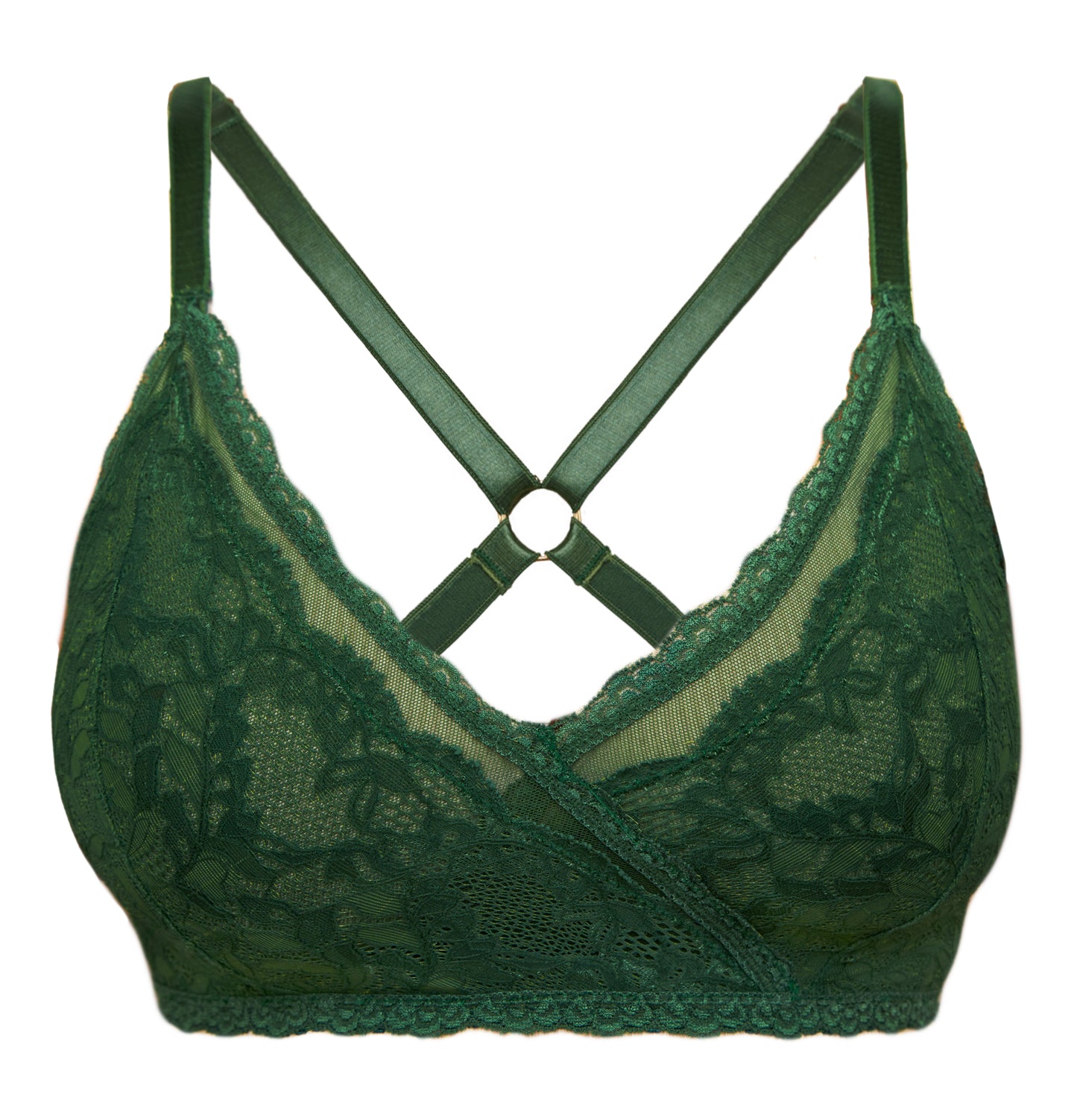 Lacey Racerback Bralette in Forest By Uye Surana - Easy fit sizes L-3X