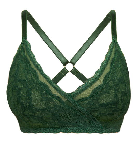 Lacey Racerback Bralette in Forest By Uye Surana - Easy fit sizes L-3X
