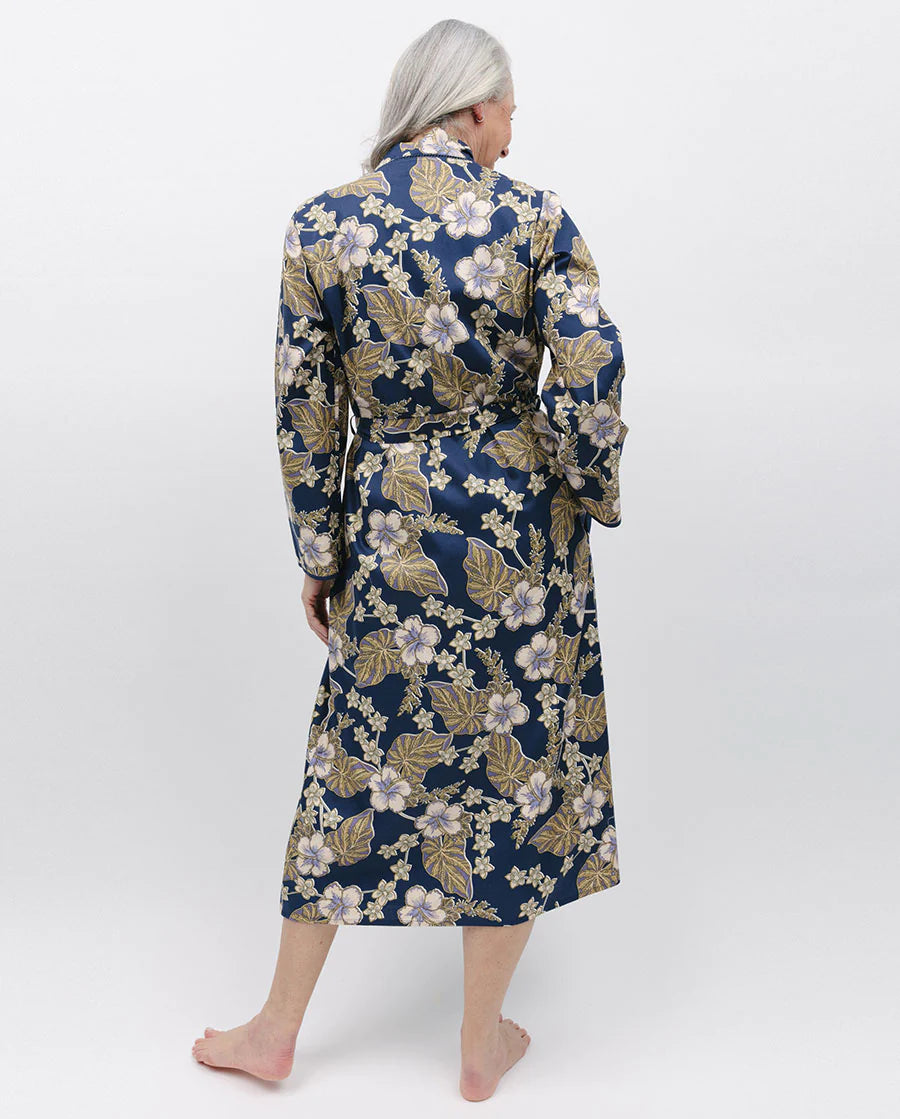 Winnie Lace Trim Floral Print Long Dressing Gown - Nora Rose By Cyberjammies - S-XXXL