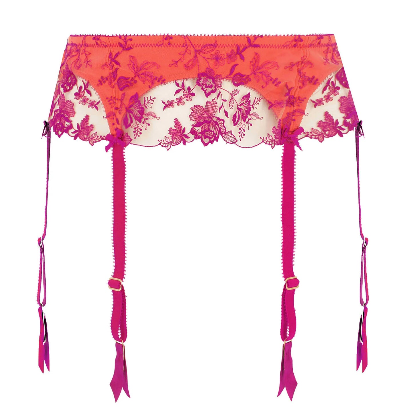 Victress Six Strap Suspender Belt in Rubine By Dita Von Teese Lingerie - XS-XL