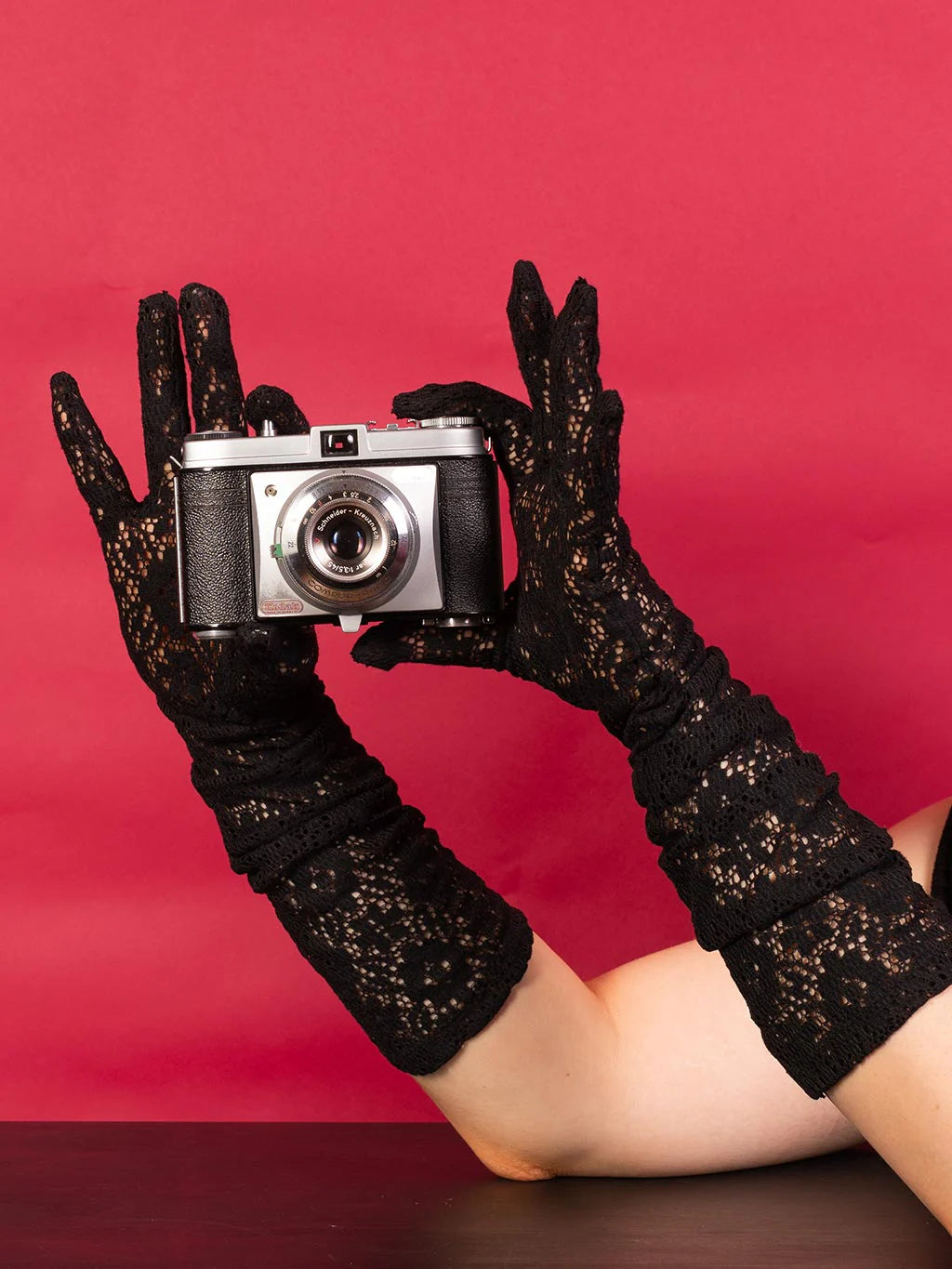 Black Lace Gloves in Black By What Katie Did - made in England