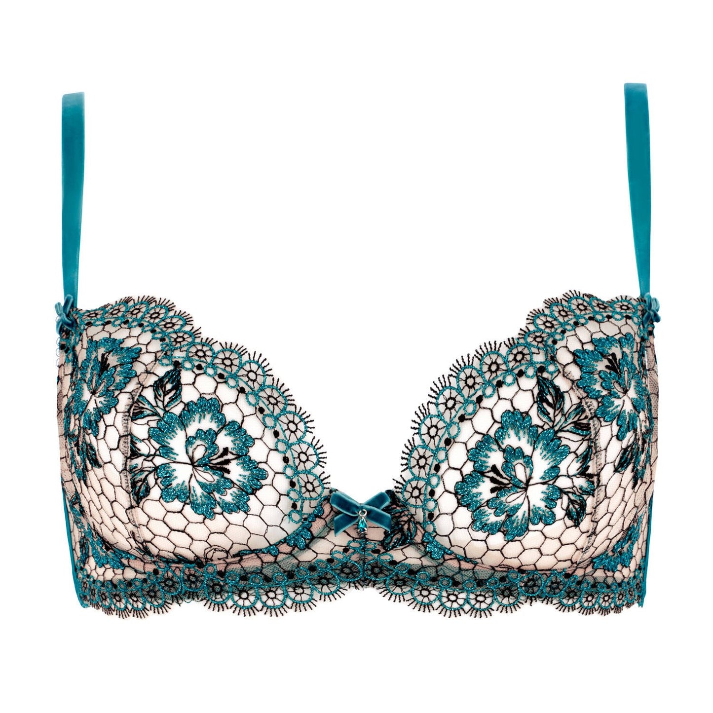 Evelina Bra in Lurex Peacock By Dita Von Teese Lingerie - 32-38 B-F (UK) or B-G (US)