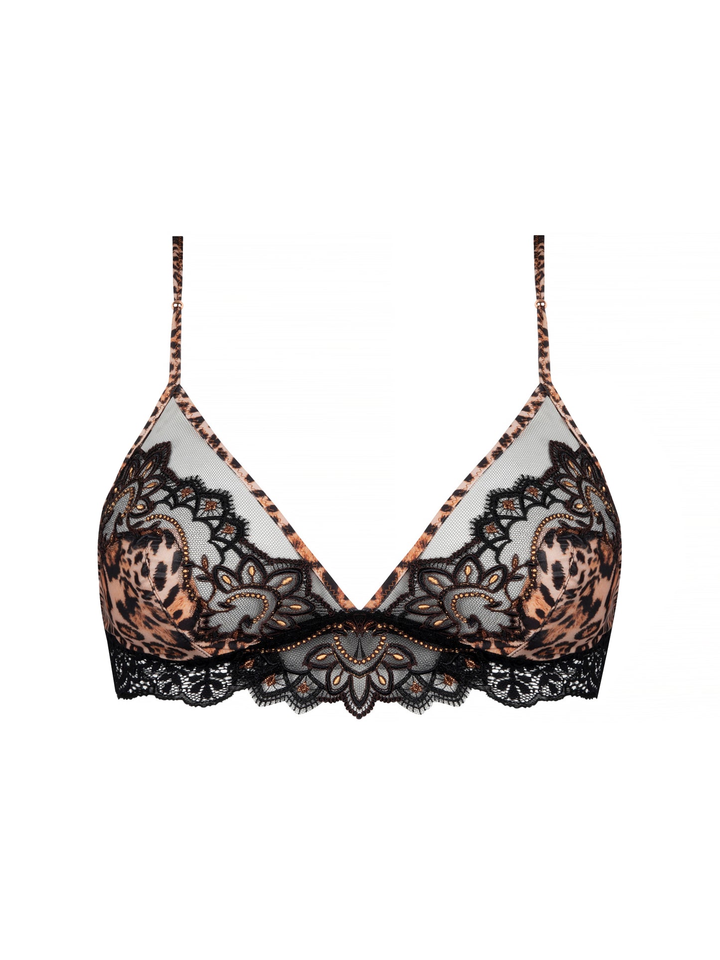 Fauve Amour in Amber Panthere Wireless Bra By Lise Charmel - S & L