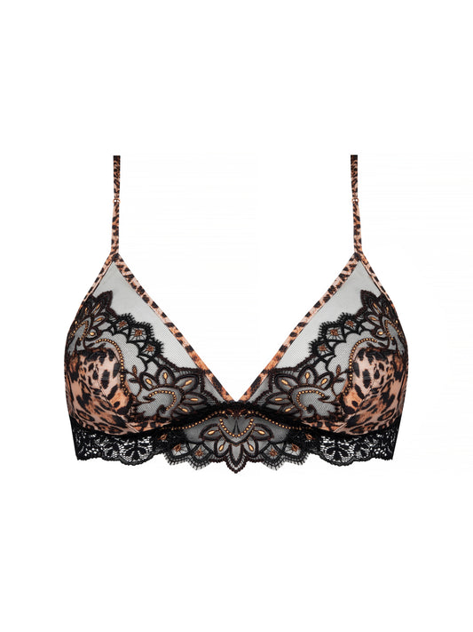 Fauve Amour in Amber Panthere Wireless Bra By Lise Charmel - S-L