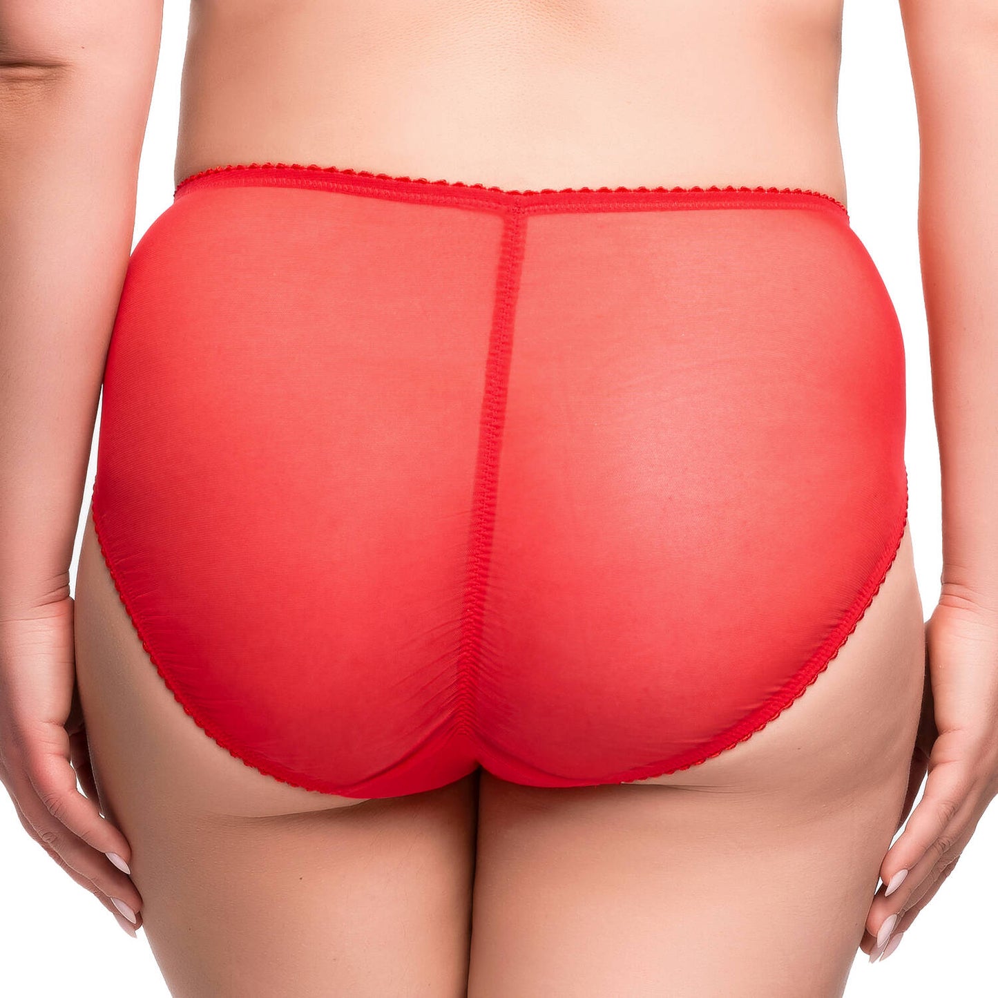 Rosewyn in Flame Red High Cut Brief By Dita Von Teese Lingerie - sizes XS-2X