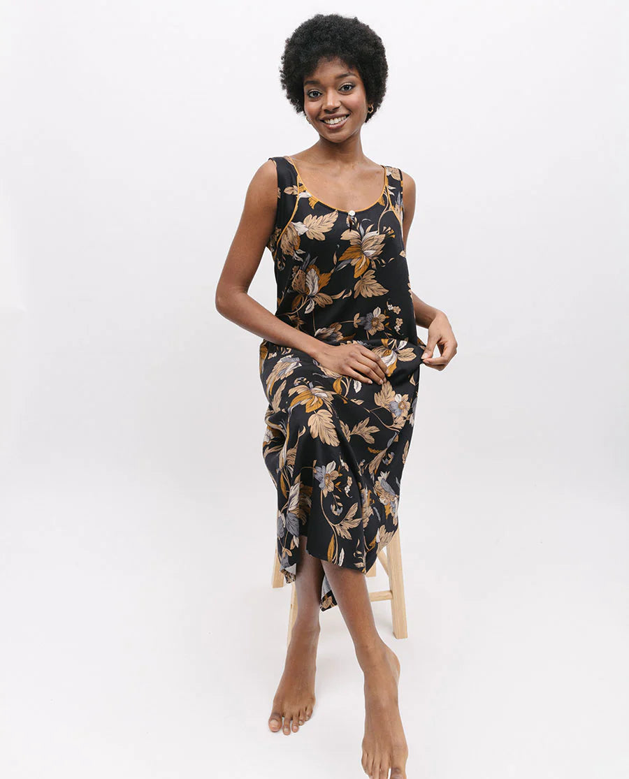 Brixton Floral Print Long Nightdress By Fable & Eve - M-XL