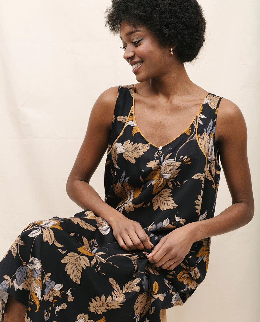 Brixton Floral Print Long Nightdress By Fable & Eve - M-XL