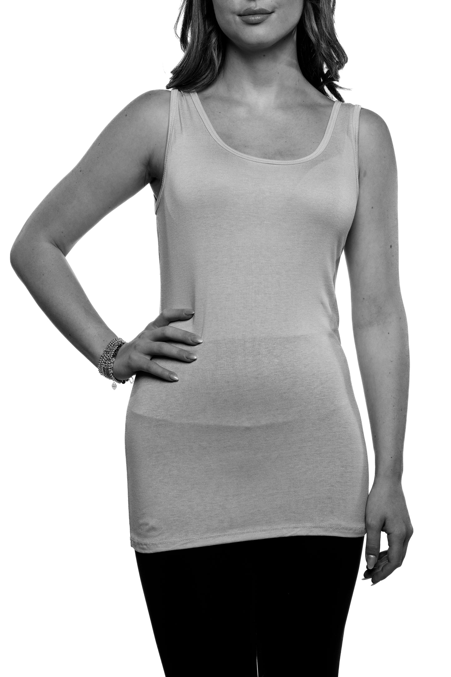 Scoop Neck Tank in Black By Eternelle - S-XL(+)