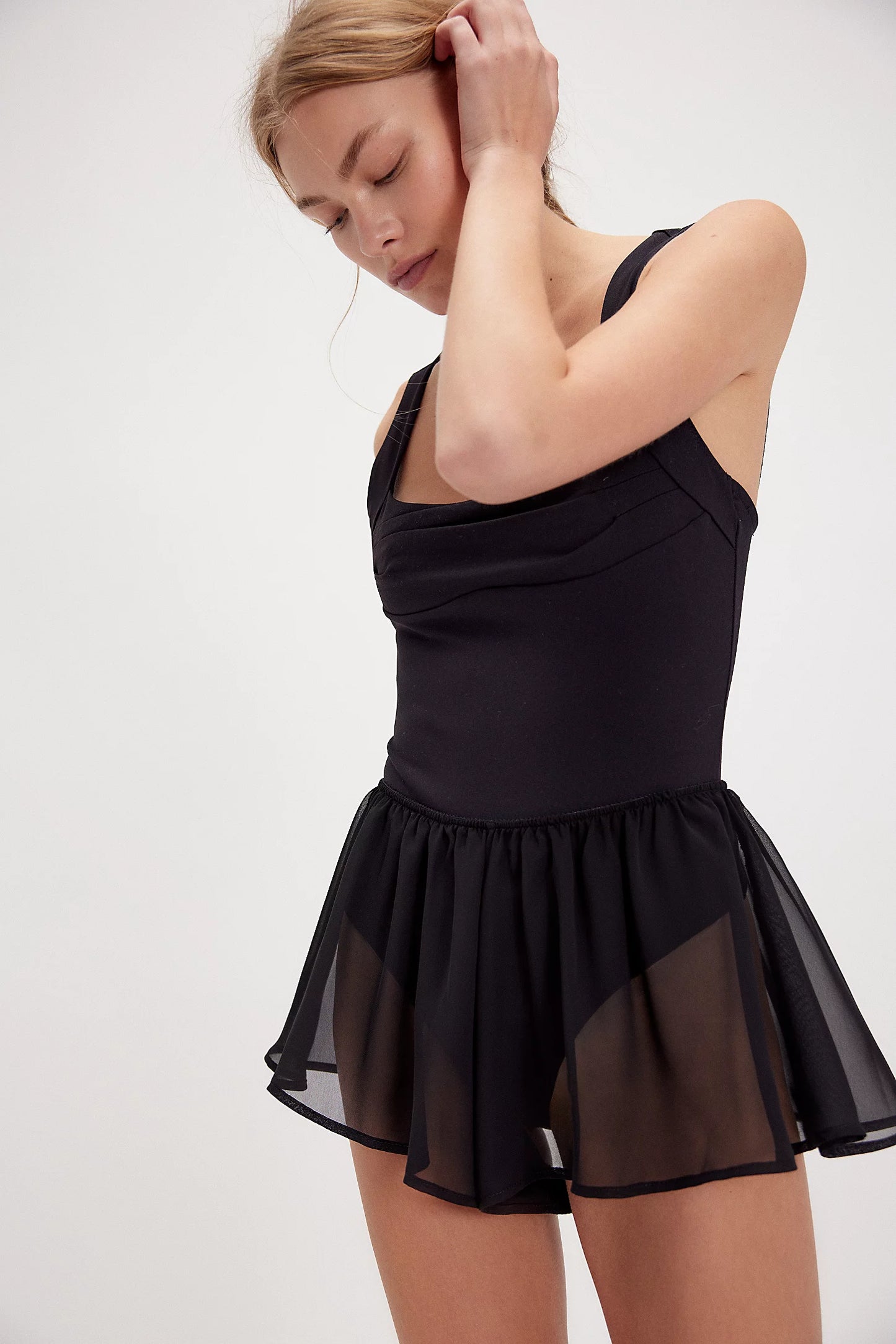 Coucou Lola Chiffon Tap Short By Only Hearts in Black - S