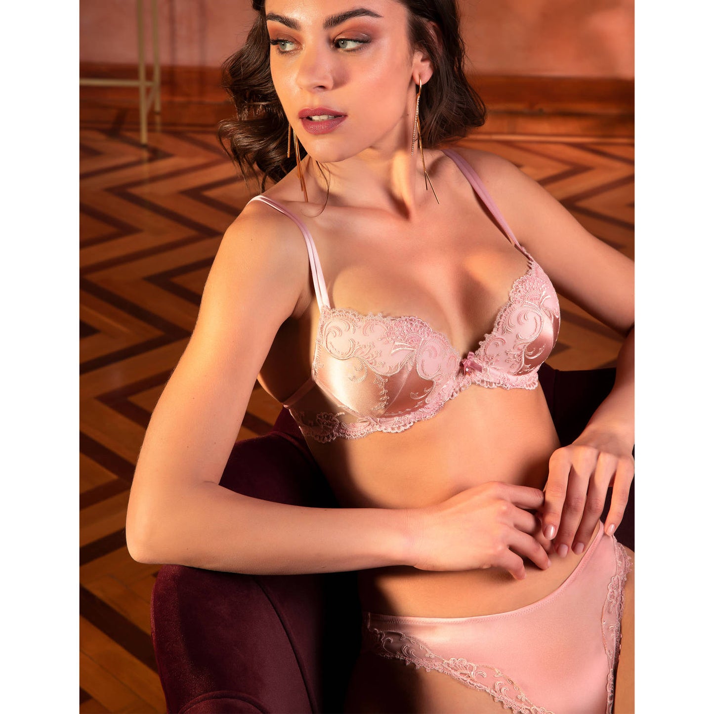 Splendeur Soie Pure Silk in Rose By Lise Charmel Contour Padded Bra - sizes 32-38 A-B