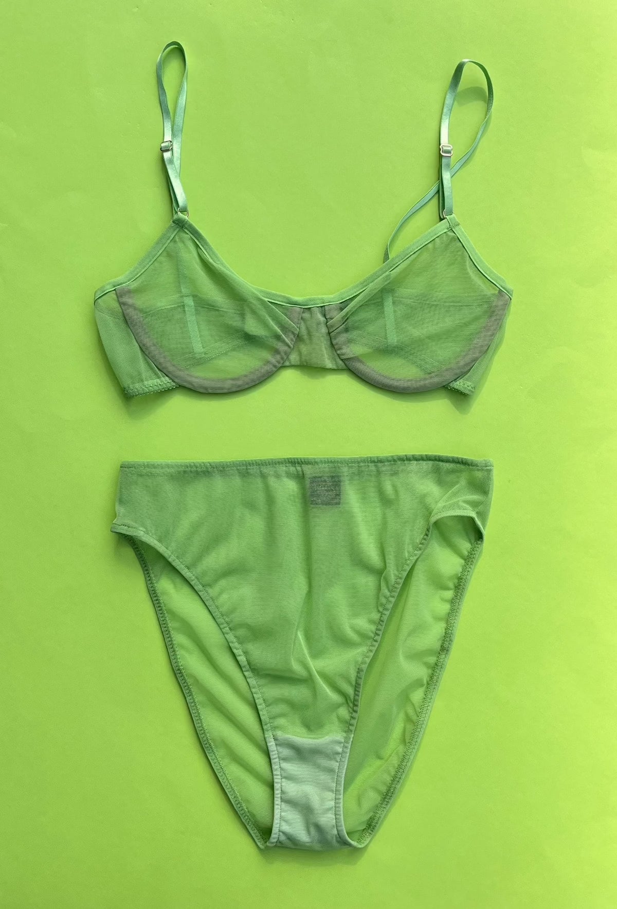 Whisper High Waist Brief in Cucumber By Only Hearts Lingerie - S