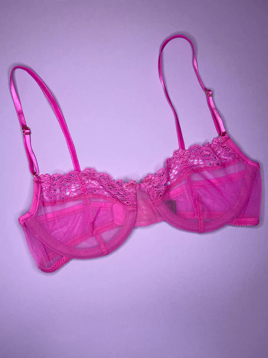 Whisper Sweet Nothings Demi Underwire Bra in French Rose By Only Hearts Lingerie - M & L