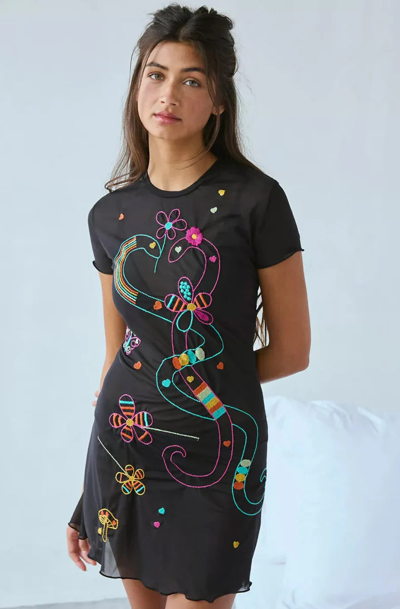 Year Of The Snake Mini Dress by Only Hearts - S-L