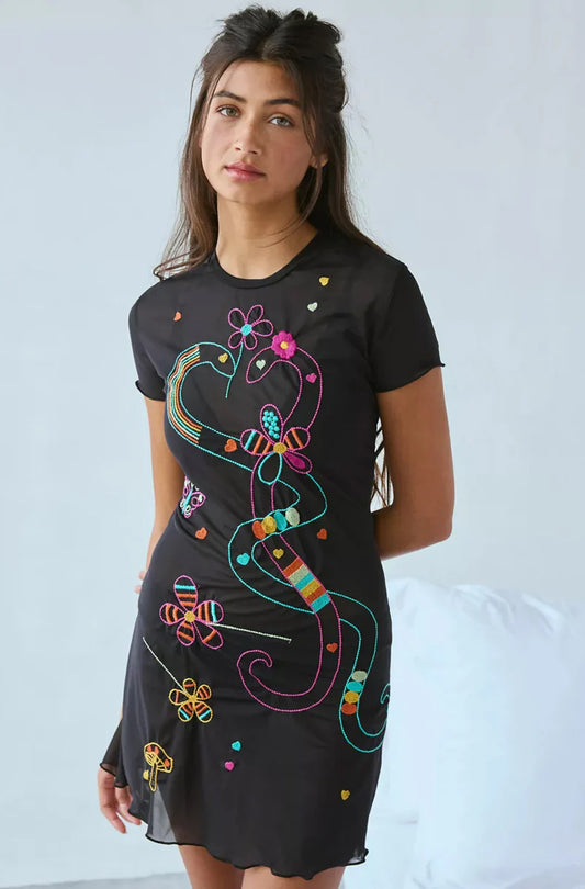 Year Of The Snake Mini Dress by Only Hearts - S-L