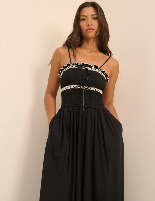 Ferne Cotton Jersey Ruffle Trim Midi Dress - sizes 2-14 ++ (US)