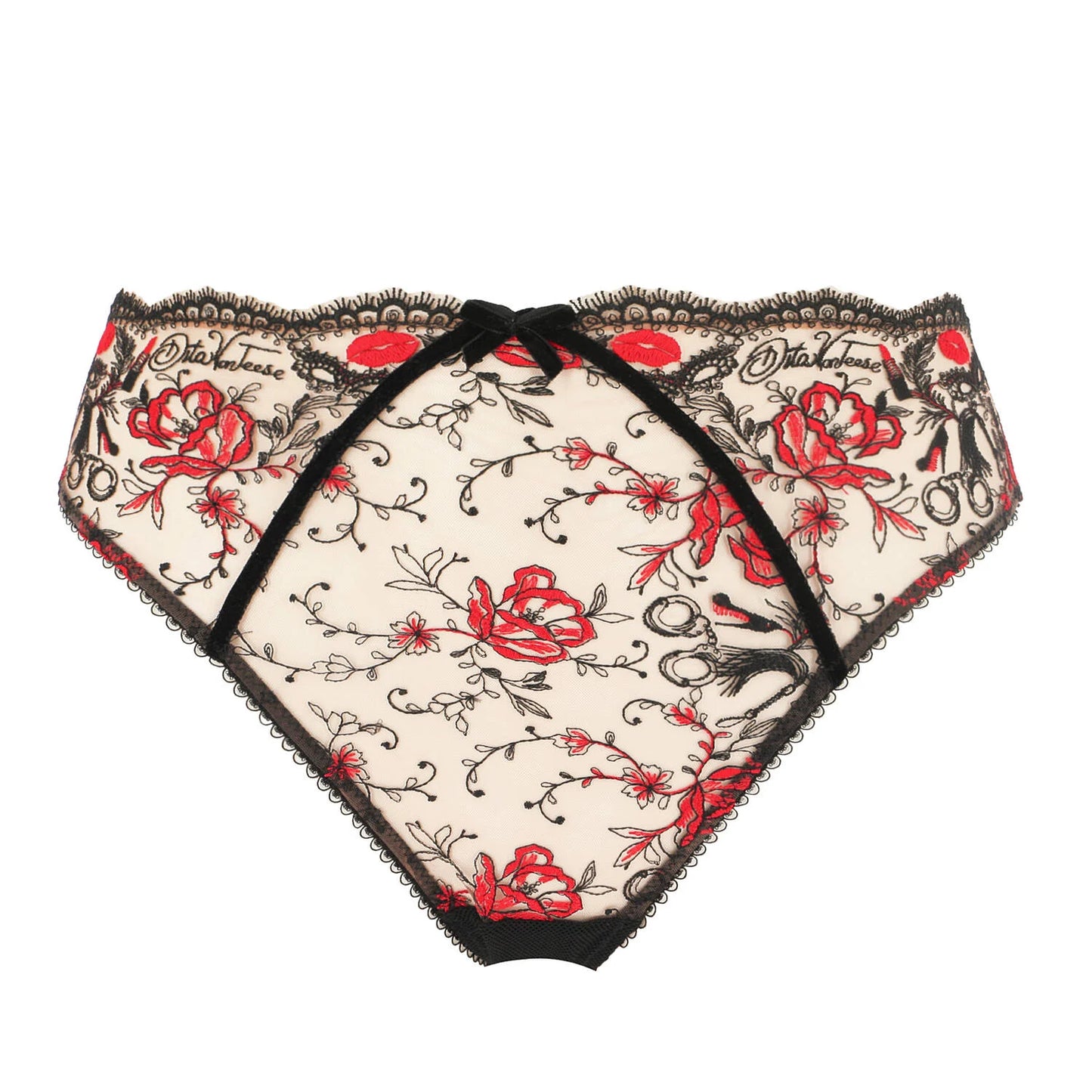 Novelteese Hi Cut Brief By Dita Von Teese Lingerie - sizes XS-4X