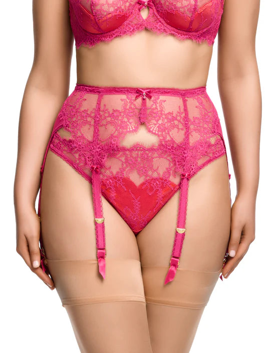 Zsa Zsa Six Strap Suspender in Magenta By Dita Von Teese Lingerie - XS-4X