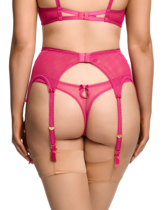 Zsa Zsa Six Strap Suspender in Magenta By Dita Von Teese Lingerie - XS-4X