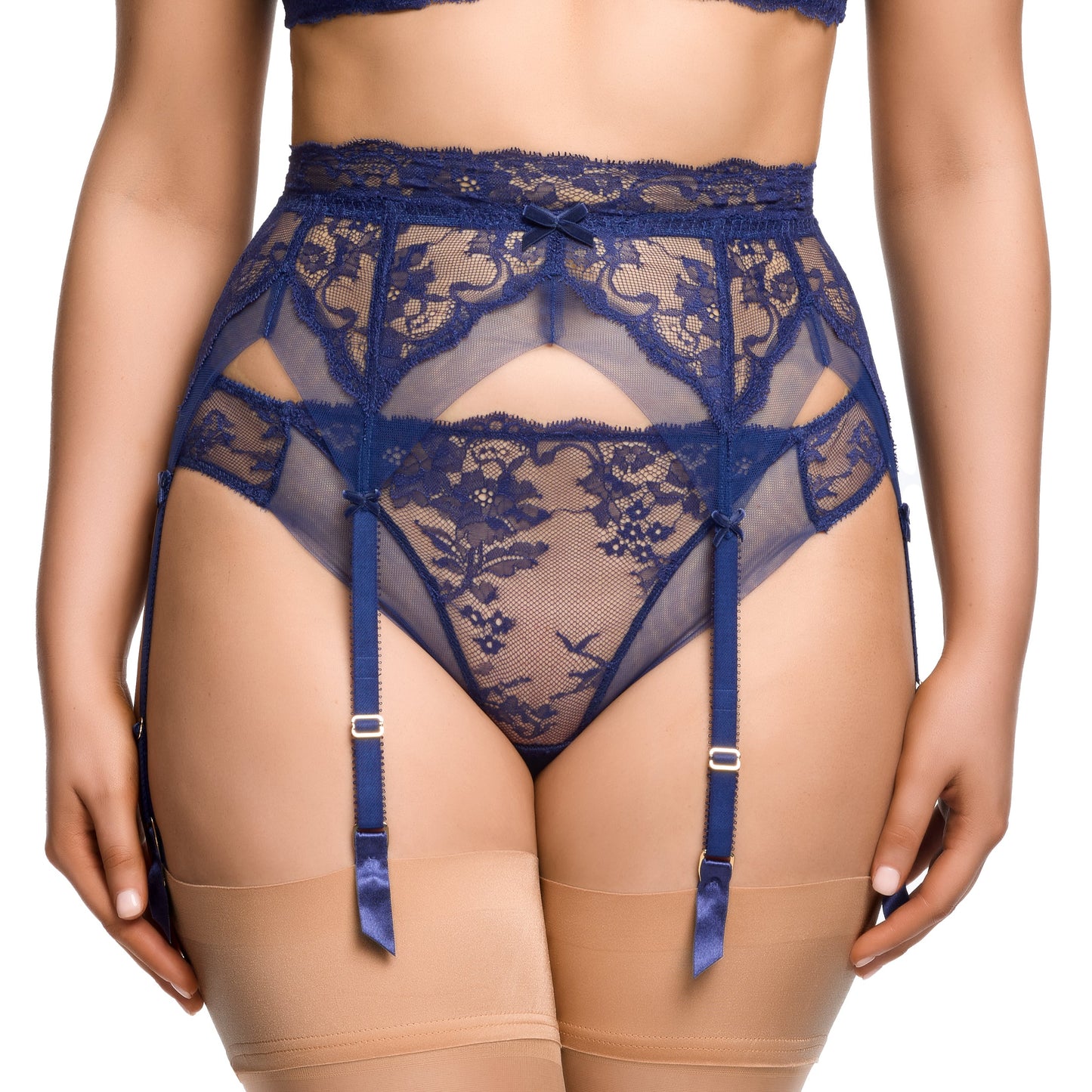 Yva Six Strap Suspender Belt in After Dark By Dita Von Teese Lingerie - XS - 4X