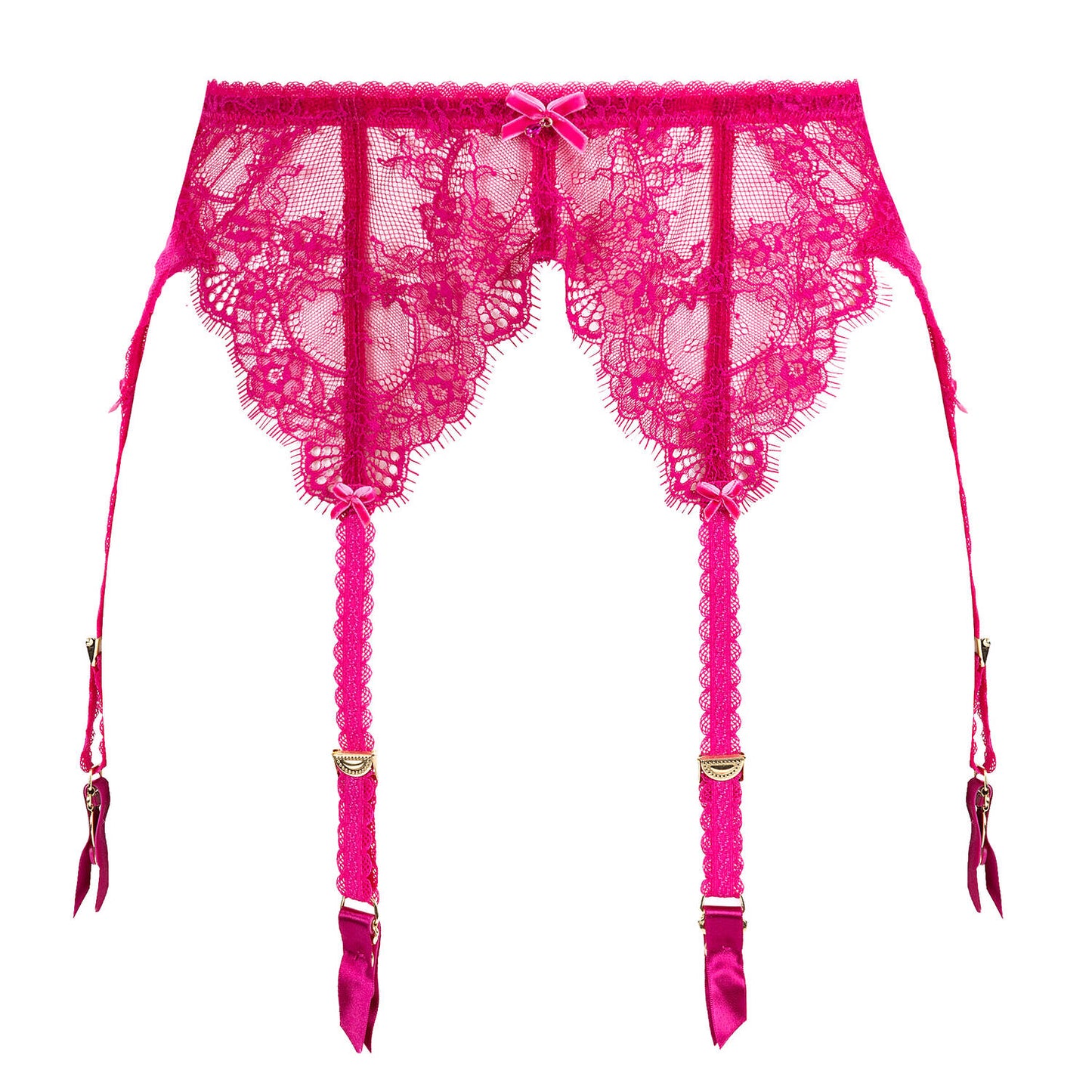 Zsa Zsa Six Strap Suspender in Magenta By Dita Von Teese Lingerie - XS-4X