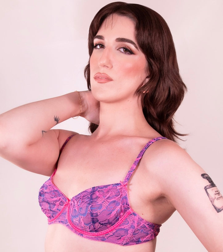 FITS EVERYBODY LACE T-SHIRT BRA | NEON PINK