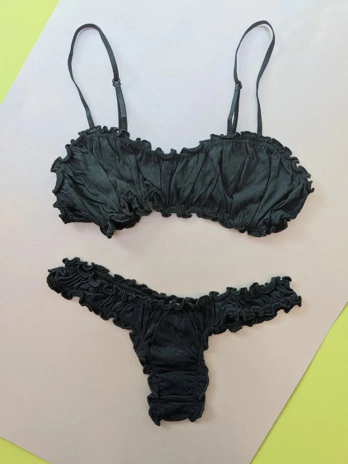 Organic Cotton Joey Bralette BY Only Hearts in Black - S-L