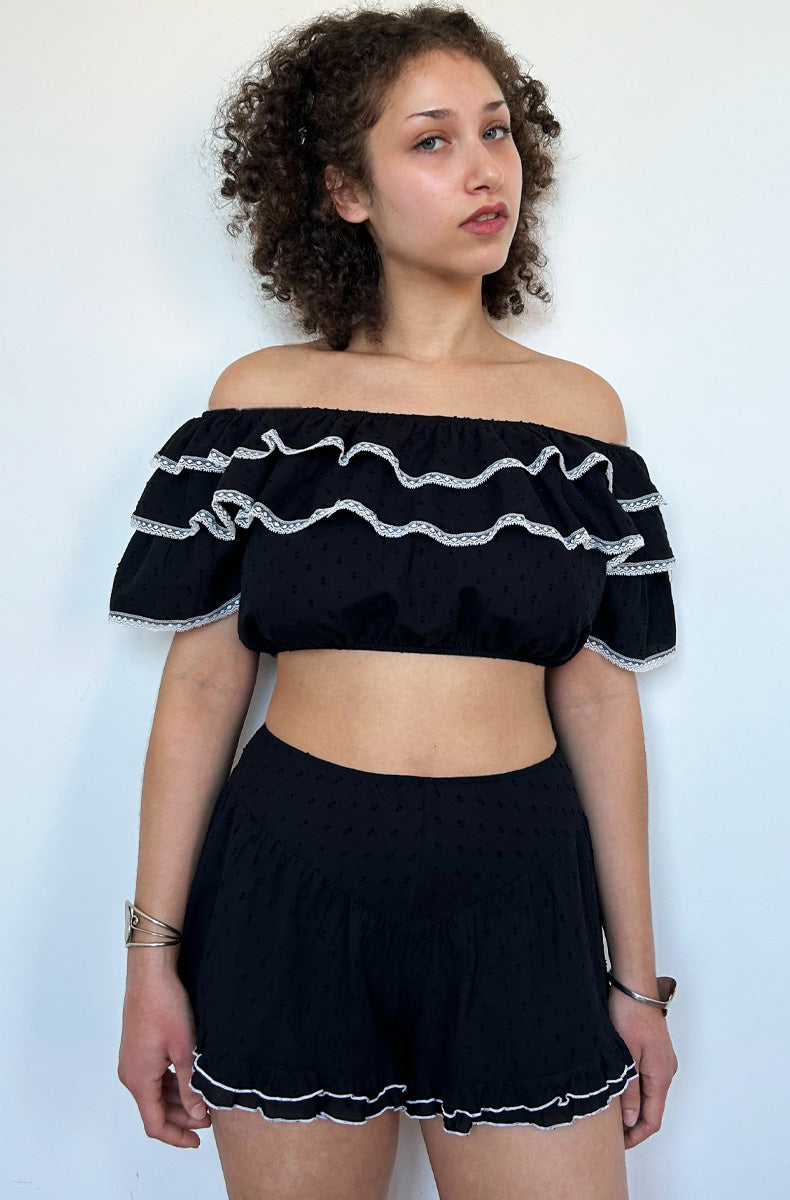Kiki Loren Top in Khol Swiss Dot Cotton By Only Hearts Lingerie - S-L (++)