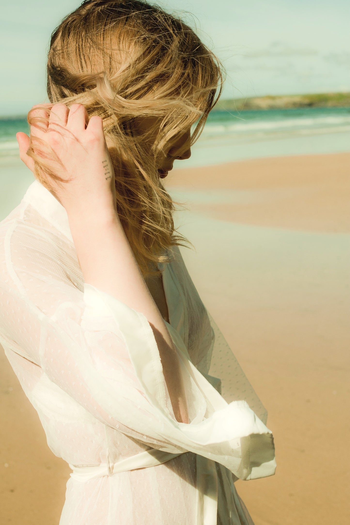 Darling Silk & Lace Kimono in Ivory By Shell Belle Couture - S-XL