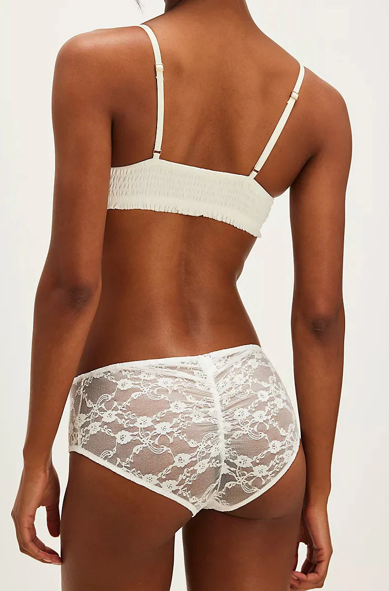 Only Hearts lingerie white lace lucia briefs back.