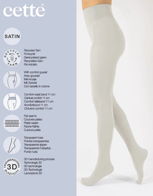 Dublin Eco Comfy Opaque Tights 70 DEN in Off White - S-4X