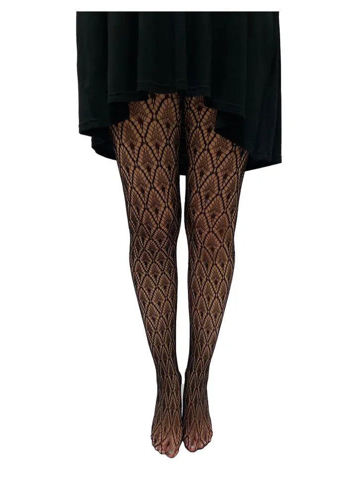 Peacock Fishnet Tights - sizes 4-14+