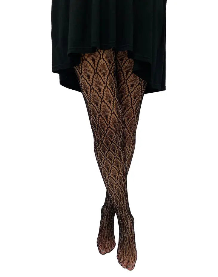 Peacock Fishnet Tights - sizes 4-14+