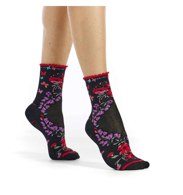 Poppy Cotton Crew Socks By Fil De Jour