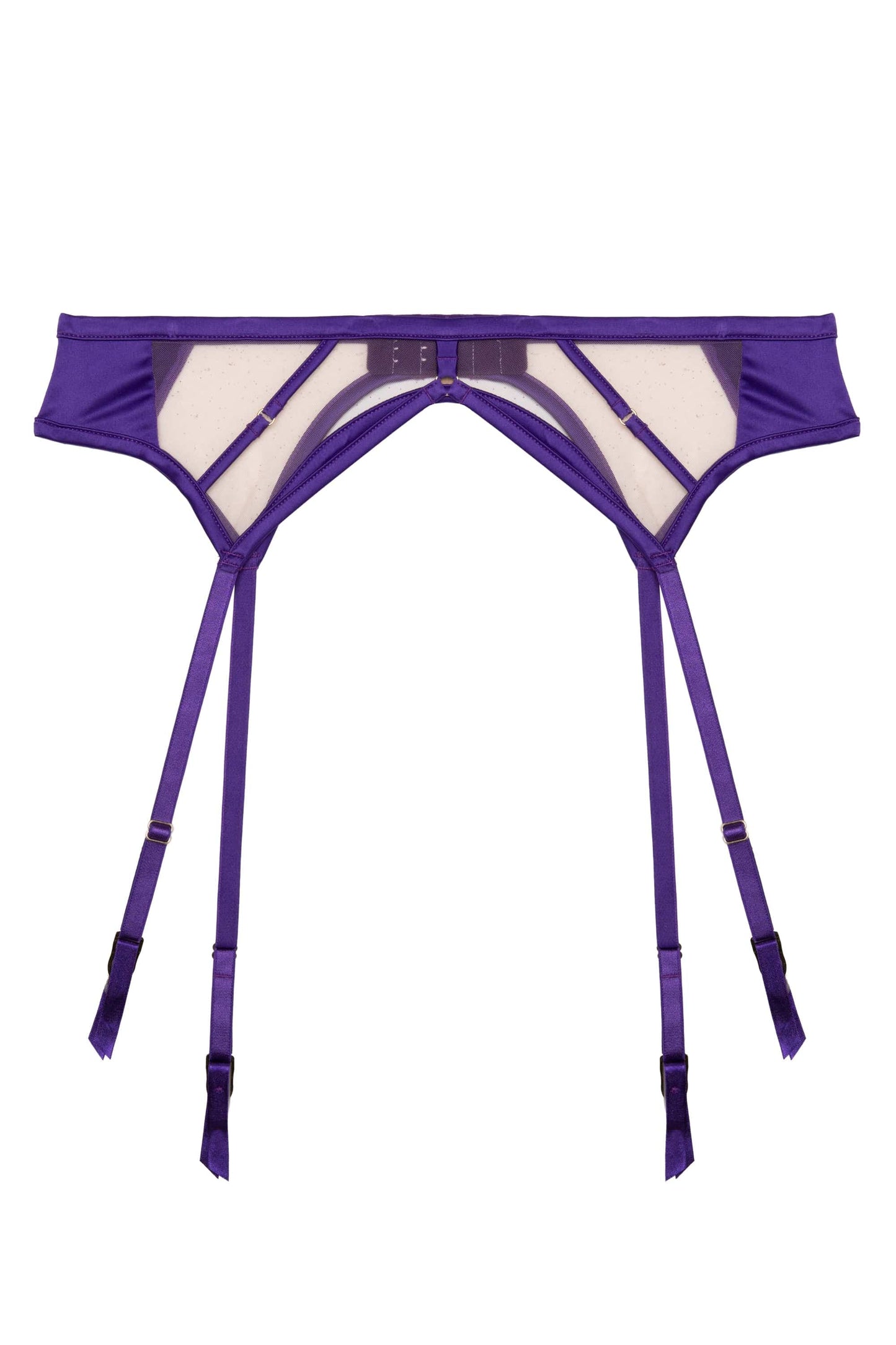 Ramona in Purple Strap Detail Illusion Mesh Suspender By Playful Promises - sizes 4-22