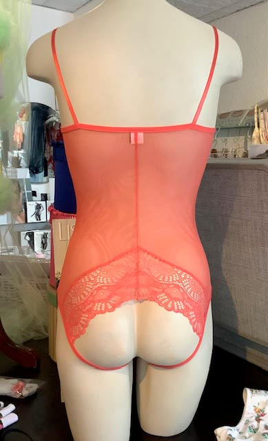 Whisper Sweet Nothings CouCou Bodysuit in Tangerine by Only Hearts - XL