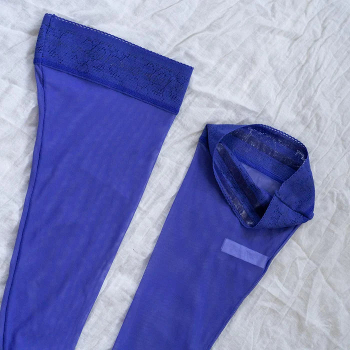 Ultramarine Thigh High FF Seamed Stockings - XS-4X