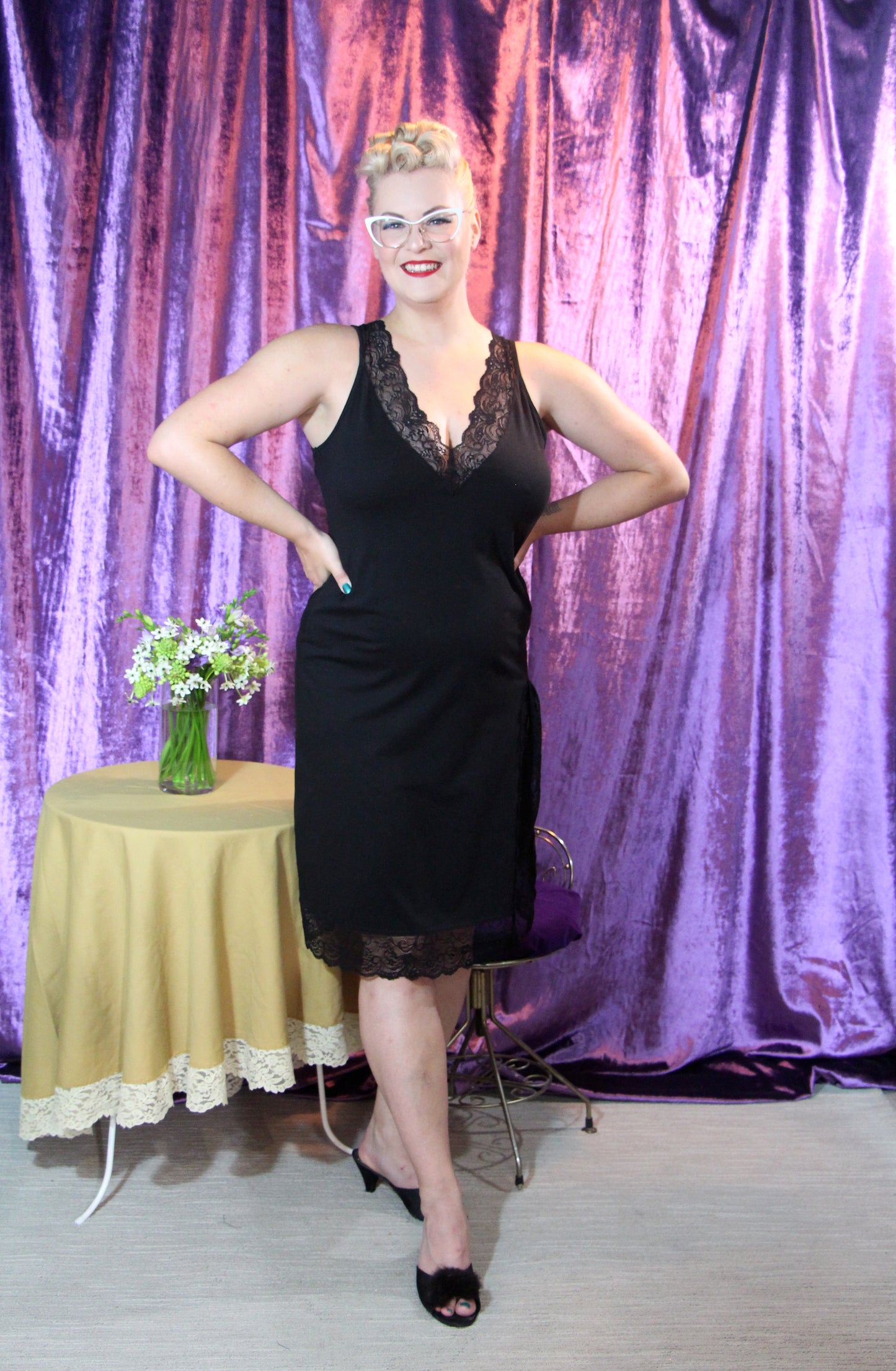 Simone Short Cotton + Lace Gown By Salua - S & M